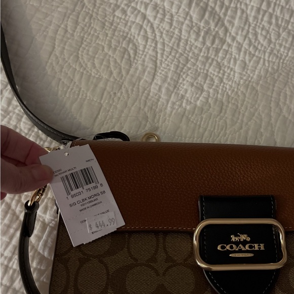 Coach Brown and Black Crossbody Bag with Monogram Print dust bag included - Picture 2 of 6